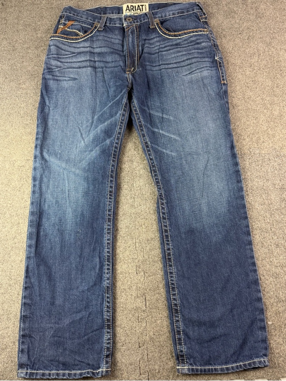 Ariat M2 Relaxed Boot Mens 100% Cotton Jeans Size 36x32 Blue